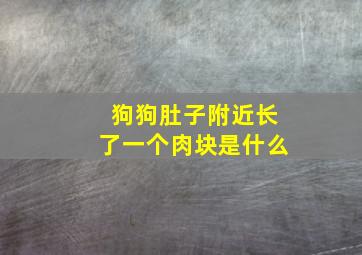 狗狗肚子附近长了一个肉块是什么