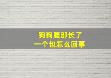 狗狗腹部长了一个包怎么回事