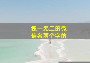 独一无二的微信名两个字的