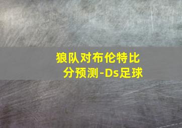 狼队对布伦特比分预测-Ds足球