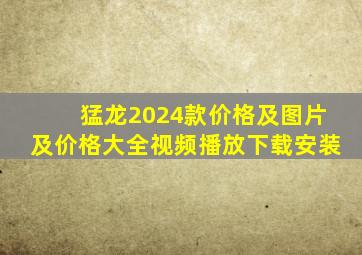 猛龙2024款价格及图片及价格大全视频播放下载安装