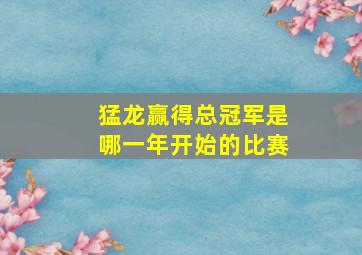 猛龙赢得总冠军是哪一年开始的比赛