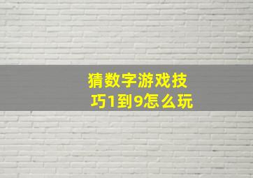 猜数字游戏技巧1到9怎么玩