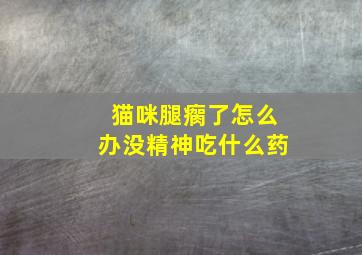 猫咪腿瘸了怎么办没精神吃什么药