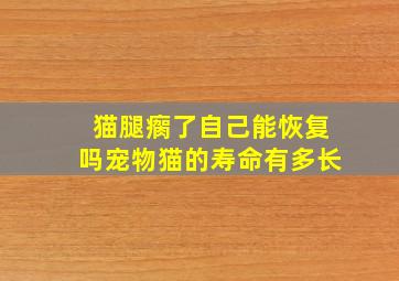 猫腿瘸了自己能恢复吗宠物猫的寿命有多长