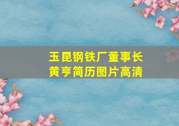 玉昆钢铁厂董事长黄亨简历图片高清