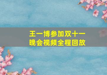 王一博参加双十一晚会视频全程回放