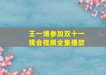 王一博参加双十一晚会视频全集播放