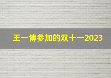 王一博参加的双十一2023