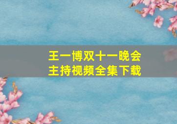 王一博双十一晚会主持视频全集下载