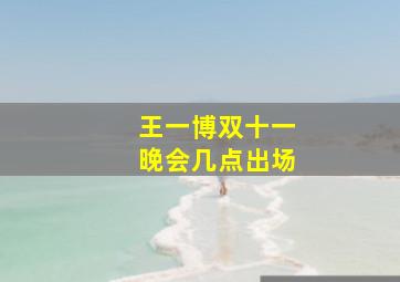 王一博双十一晚会几点出场