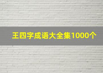 王四字成语大全集1000个