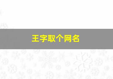 王字取个网名