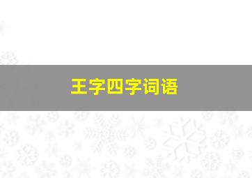 王字四字词语