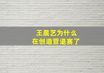 王晨艺为什么在创造营退赛了