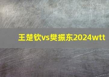 王楚钦vs樊振东2024wtt