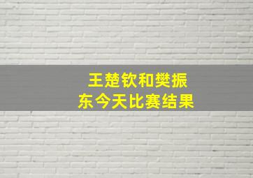 王楚钦和樊振东今天比赛结果