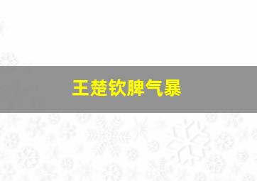 王楚钦脾气暴