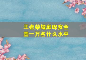 王者荣耀巅峰赛全国一万名什么水平