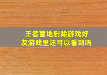 王者营地删除游戏好友游戏里还可以看到吗