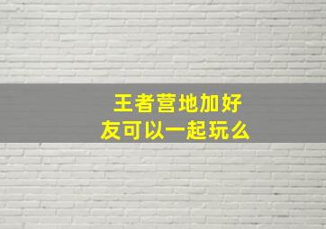 王者营地加好友可以一起玩么