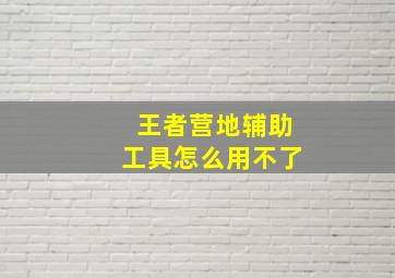 王者营地辅助工具怎么用不了