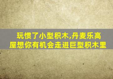 玩惯了小型积木,丹麦乐高屋想你有机会走进巨型积木里