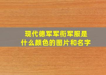 现代德军军衔军服是什么颜色的图片和名字