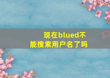 现在blued不能搜索用户名了吗