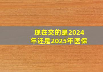 现在交的是2024年还是2025年医保