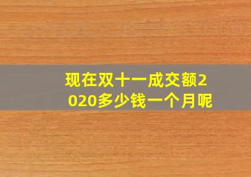 现在双十一成交额2020多少钱一个月呢