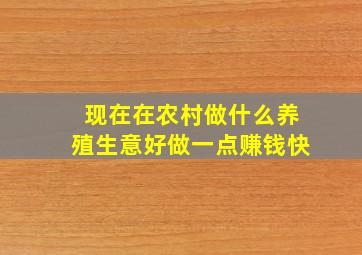 现在在农村做什么养殖生意好做一点赚钱快