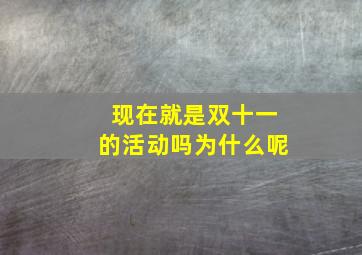 现在就是双十一的活动吗为什么呢