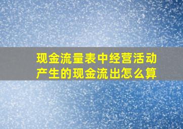 现金流量表中经营活动产生的现金流出怎么算