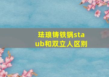 珐琅铸铁锅staub和双立人区别