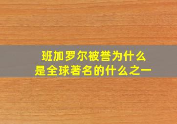 班加罗尔被誉为什么是全球著名的什么之一