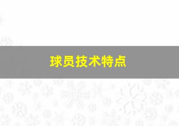 球员技术特点