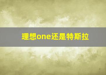 理想one还是特斯拉