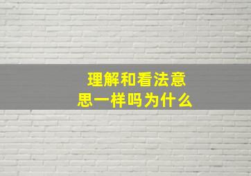 理解和看法意思一样吗为什么