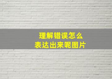 理解错误怎么表达出来呢图片