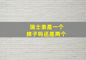 瑞士表是一个牌子吗还是两个