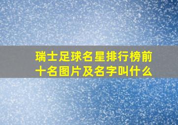 瑞士足球名星排行榜前十名图片及名字叫什么