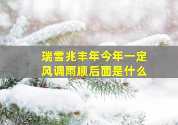 瑞雪兆丰年今年一定风调雨顺后面是什么