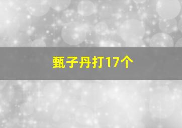 甄子丹打17个