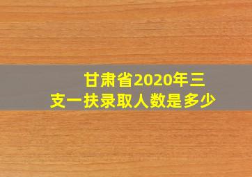 甘肃省2020年三支一扶录取人数是多少