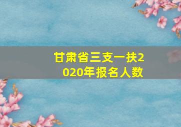 甘肃省三支一扶2020年报名人数