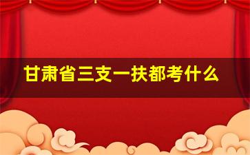 甘肃省三支一扶都考什么