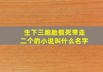 生下三胞胎假死带走二个的小说叫什么名字