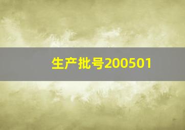 生产批号200501