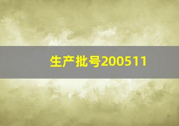 生产批号200511